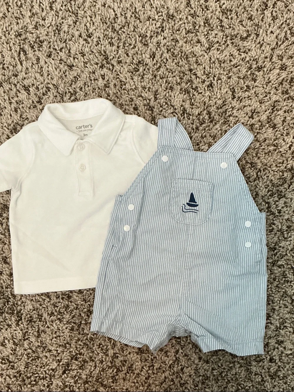 Bundle of 3 month baby boy rompers, bodysuit, short set